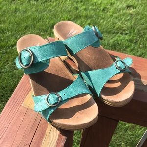 Dansko turquoise Manda sandals 39